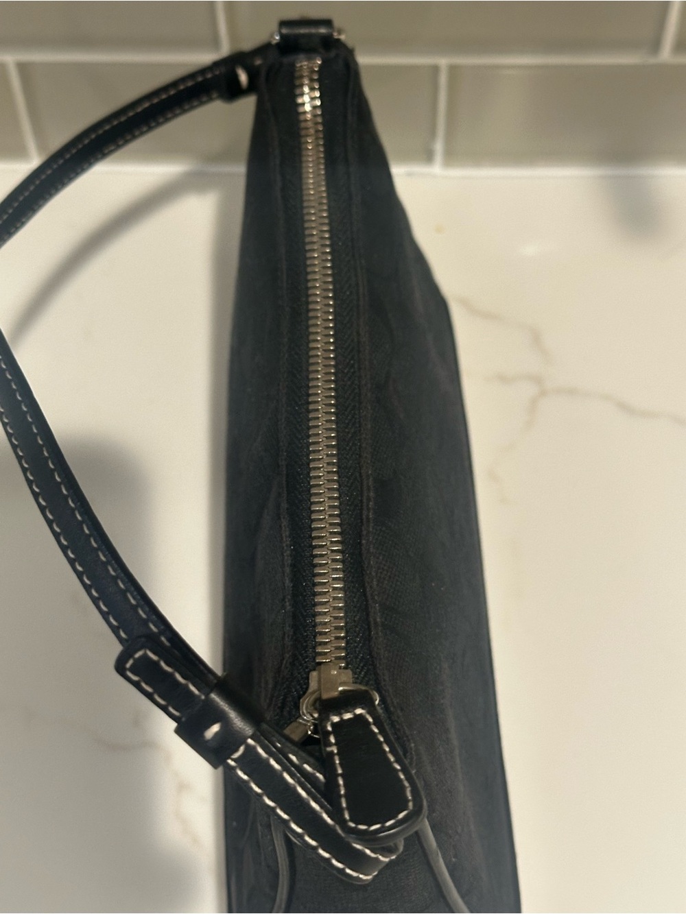 Coach Signature Jacquard Demi Black Shoulder Bag  Zip Top Y2K Vintage 6094 - Picture 5 of 9